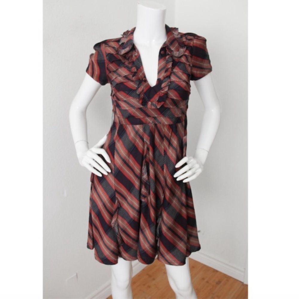L.A.M.B Plaid Ruffle Dress